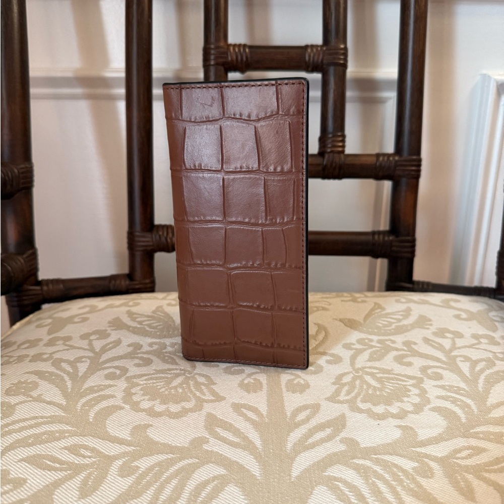 Brown coach Crocodile Embossed Wallet